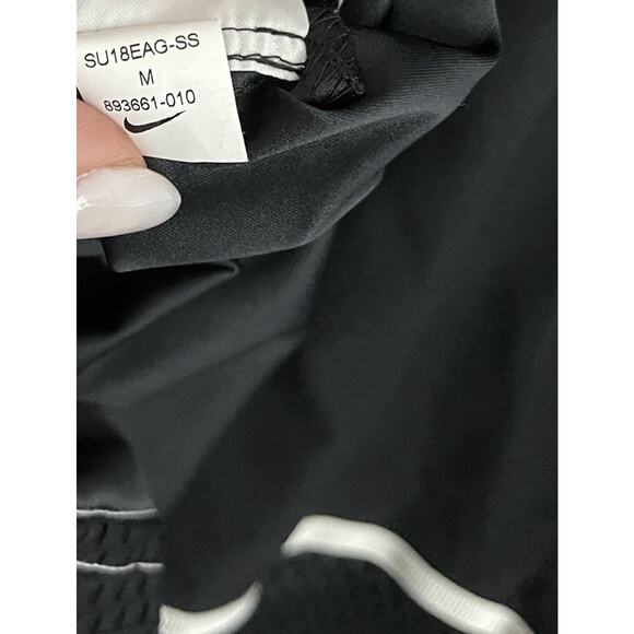 Vintage Nike Mesh Big Logo Skirt Size Medium Lined A Line Black / White Rush - Picture 7 of 13